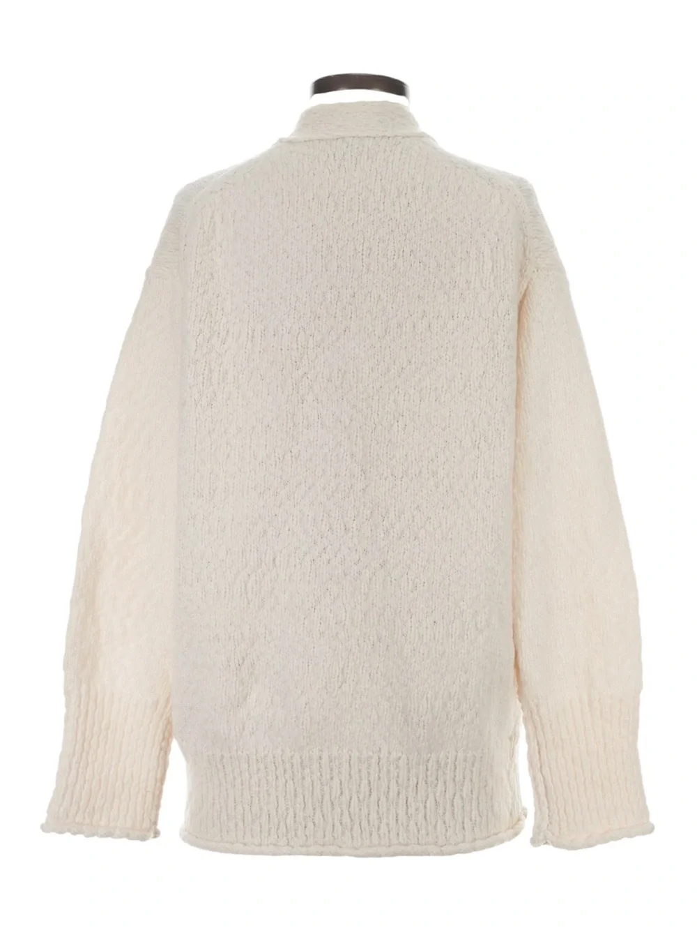 J. Crew Relaxed Cardigan in Textured Yarn Size S Cream Oversized Wool Layering